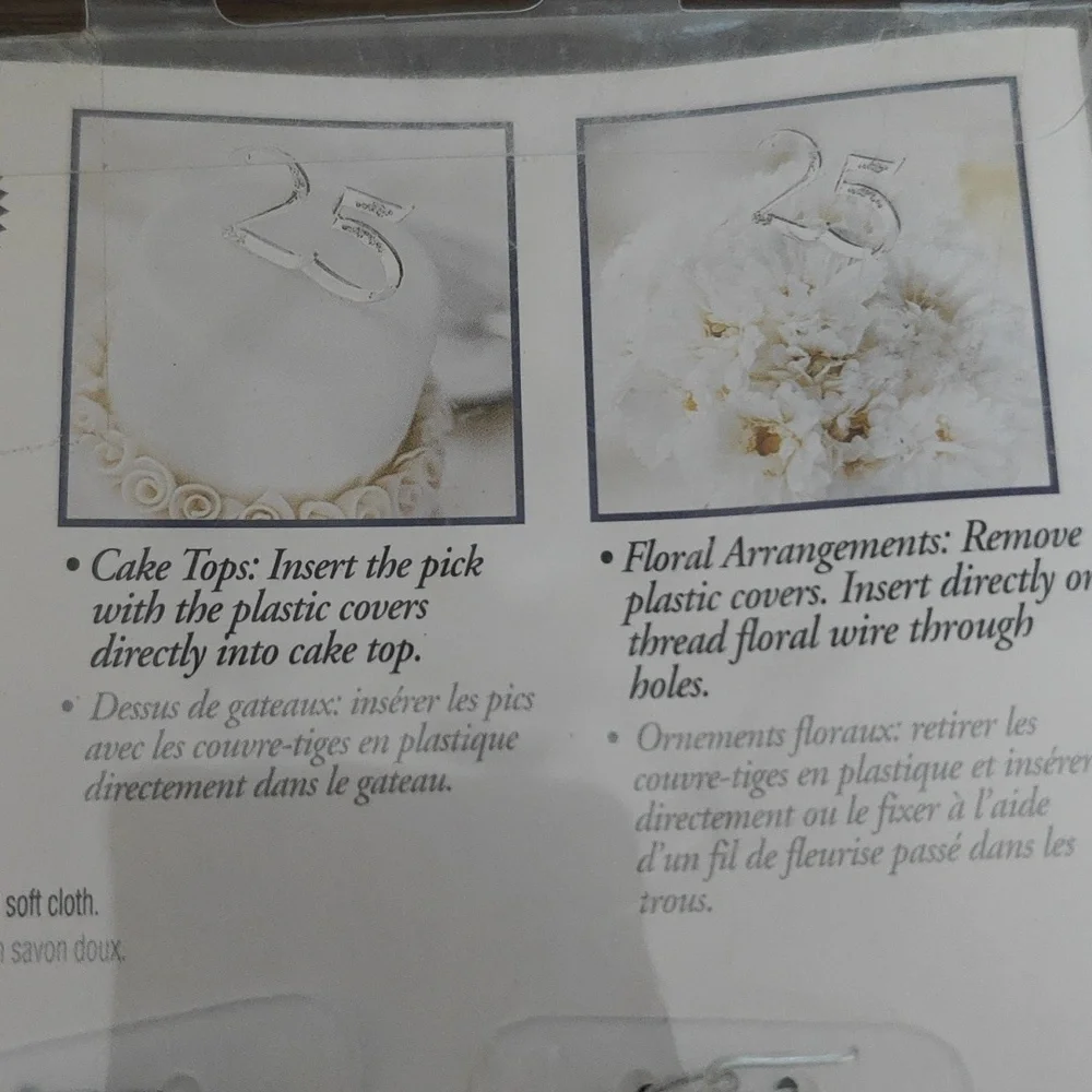 Wilton Silver 25th Anniversary Cake Topper New